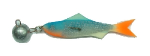 Рыбка поролоновая оснащённая двойником 10см с грузом 11гр. (цвет 2)
