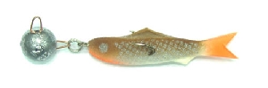 Рыбка поролоновая оснащённая двойником 10см с грузом 11гр. (цвет 1)