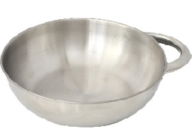 Миска из нержавеющей стали с ручкой. Диаметр 13 см