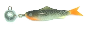 Рыбка поролоновая оснащённая двойником 10см с грузом 11гр. (цвет 0)