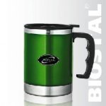 Кружка с крышкой цветной пластик прямая 0,40л Biostal NE-400