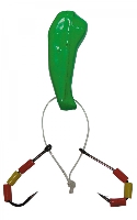 Мормышка Пирс Чертик с плавающими крючками Банан 7гр. цвет Ф.Зеленый