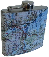 Фляжка металическая "Карта". Фляжка металическая "Карта".