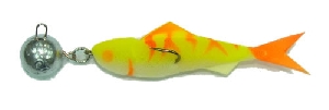 Рыбка поролоновая оснащённая двойником 10см с грузом 11гр. (цвет 4)